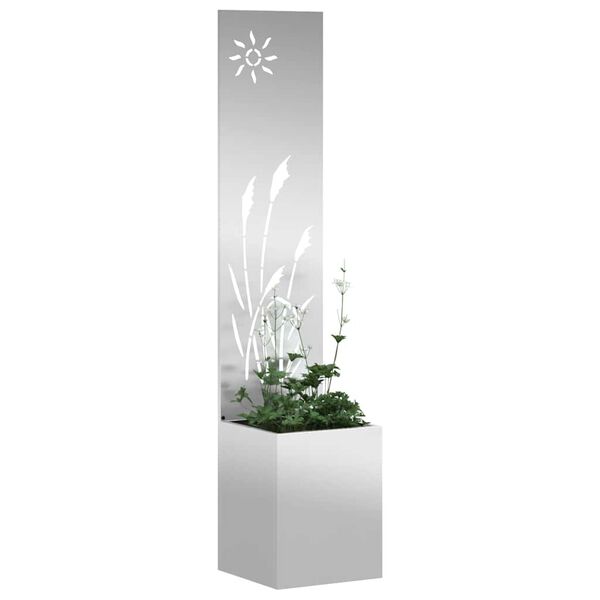 vidaXL Écran de confidentialité de jardin Fretwork Argent 32 x 140 cm