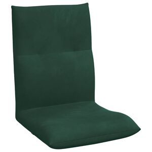 vidaXL Fauteuil de sol ajustable Vert fonc&eacute; Velours