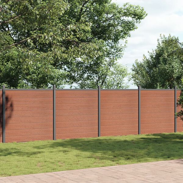 vidaXL Panneau de clôture marron 1045x186 cm WPC