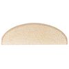 vidaXL Tapis d'escalier 10 pièces 65 x 21 x 4 cm Crème Demi-rond Grand