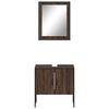 vidaXL Ensemble d'armoires de salle de bain 2 pcs ch&ecirc;ne marron