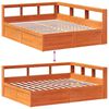 vidaXL Lit biblioth&egrave;que sans matelas cire marron 150x200 cm pin massif