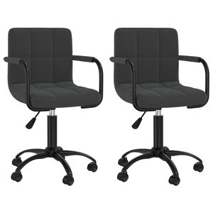 vidaXL Chaises pivotantes &agrave; manger lot de 2 noir velours