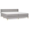vidaXL Sommier &agrave; lattes de lit avec matelas Gris clair 200x200cm Tissu