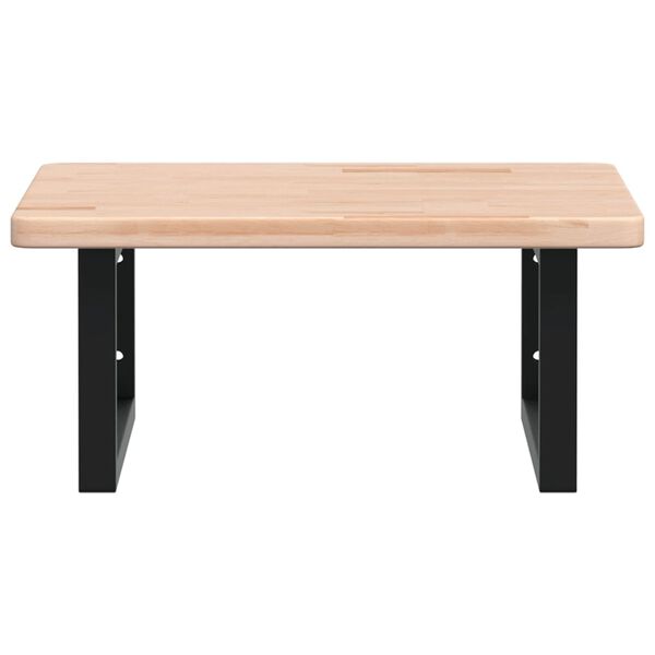 vidaXL &Eacute;tag&egrave;re de vasque murale acier et bois de ch&ecirc;ne massif