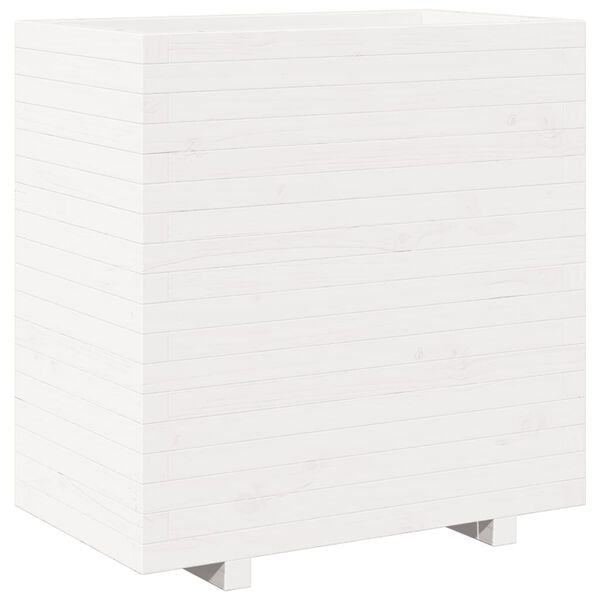 vidaXL Jardinière blanc 70x40x72,5 cm bois de pin massif