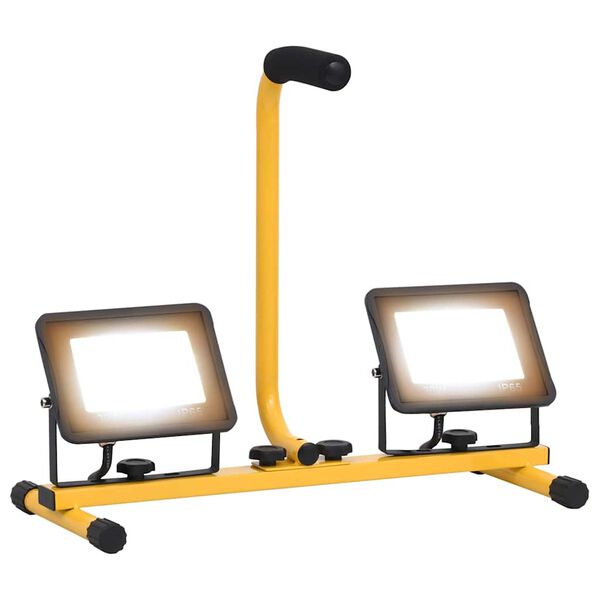 vidaXL Projecteur &agrave; LED avec poign&eacute;e 2x30 W Blanc chaud