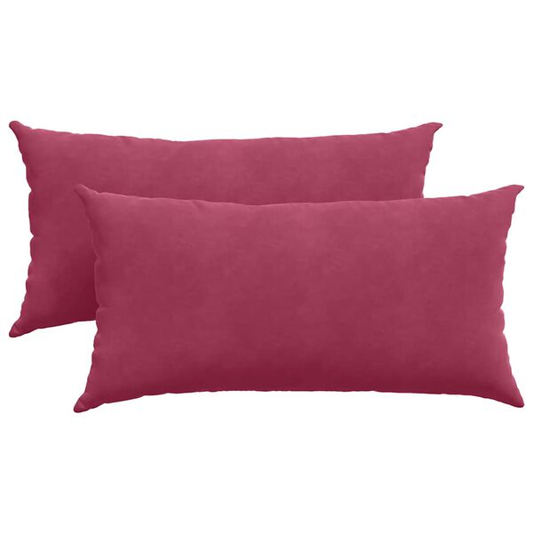 vidaXL Coussins de canap&eacute; 2 pcs Bordeaux 80 x 40 cm