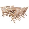 vidaXL Ensemble de meubles de jardin 7 pc Naturel Bois de teck massif