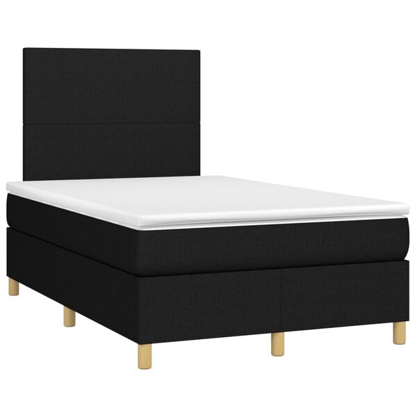 vidaXL Sommier &agrave; lattes de lit avec matelas Noir 120x200 cm Tissu