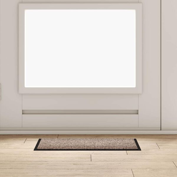 vidaXL Tapis de porte Beige 60 x 40 x 1.2 cm Tissu en teddy