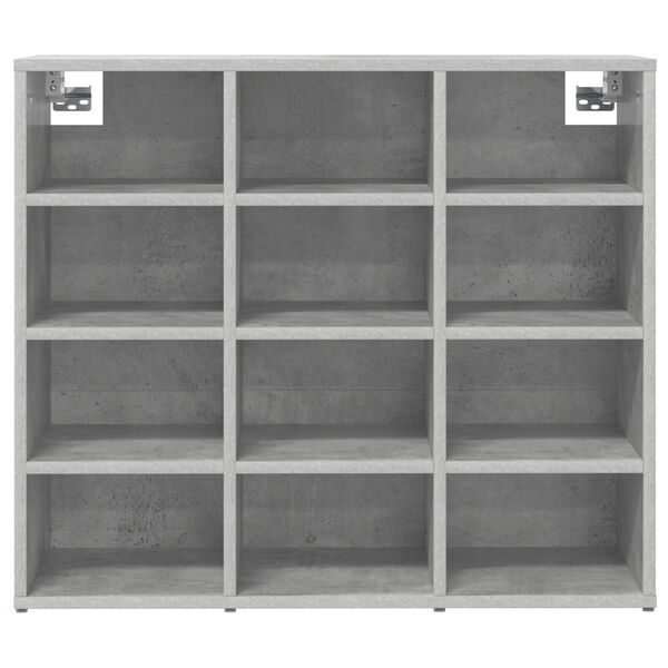 vidaXL Cabinet &agrave; chaussures avec &eacute;tag&egrave;re Gris b&eacute;ton 77,5 x 30 x 67 cm