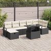 vidaXL Ensemble de canap&eacute; de jardin avec coussin 8 pcs Noir Poly rotin