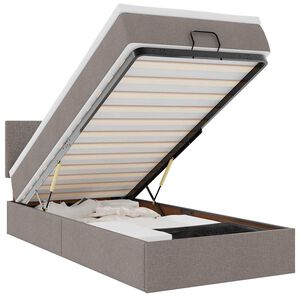 vidaXL Lit ottoman avec matelas taupe 90x200 cm tissu