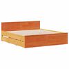 vidaXL Lit biblioth&egrave;que sans matelas cire marron 140x190 cm pin massif