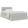 vidaXL Lit de Rangement avec matelas Gris clair 120 x 190 cm Velours