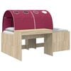 vidaXL Lit avec Tunnel 3 pc Ch&ecirc;ne Sonoma et rouge Bois d'ing&eacute;nierie