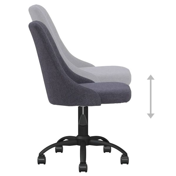 vidaXL Chaise pivotante de bureau Gris fonc&eacute; Tissu