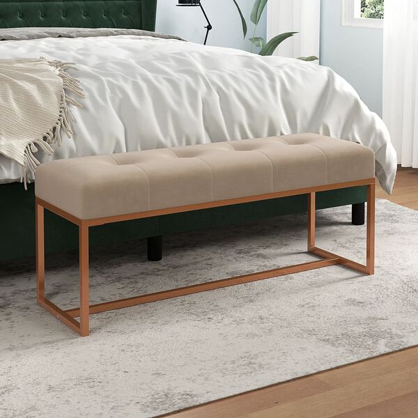 vidaXL Banc Beige 110x36x45 cm Velours