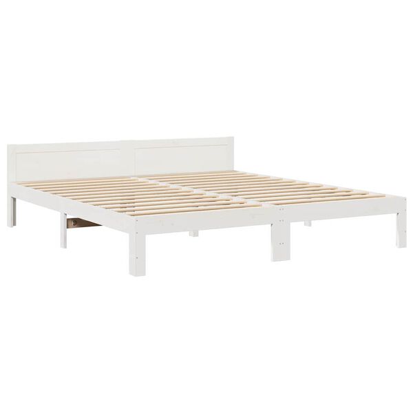 vidaXL Cadre de lit sans matelas blanc 160x200 cm bois de pin massif