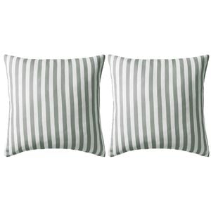 vidaXL Oreiller d'ext&eacute;rieur lot de 2 Impression rayure 45 x 45 cm Gris