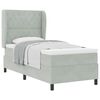 vidaXL Lit &agrave; ressorts avec matelas Gris clair 200 x 100 cm Velours