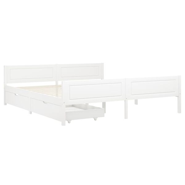 vidaXL Cadre de lit sans matelas blanc bois massif de pin 200x200 cm