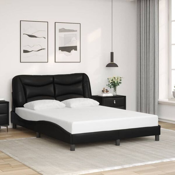 vidaXL Cadre de lit sans matelas Hvar noir 120x200 cm similicuir