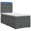 vidaXL Lit boxspring avec matelas Gris fonc&eacute; 90 x 200 cm Tissu