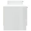 vidaXL Meuble TV blanc brillant 158,5x36x45 cm bois d'ing&eacute;nierie