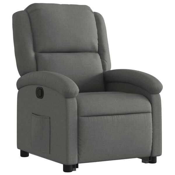 vidaXL Fauteuil inclinable Gris fonc&eacute; Tissu
