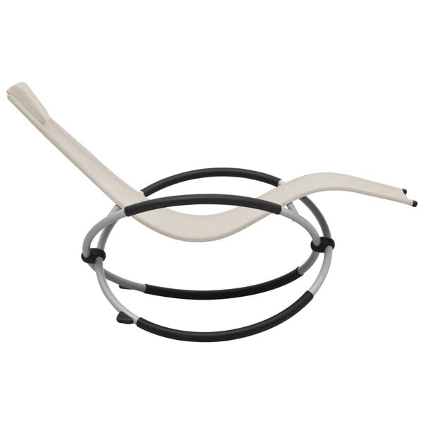 vidaXL Chaise longue pour enfants Acier Crème