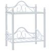 vidaXL Table de chevet Acier et verre tremp&eacute; 45 x 30,5 x 60 cm Blanc