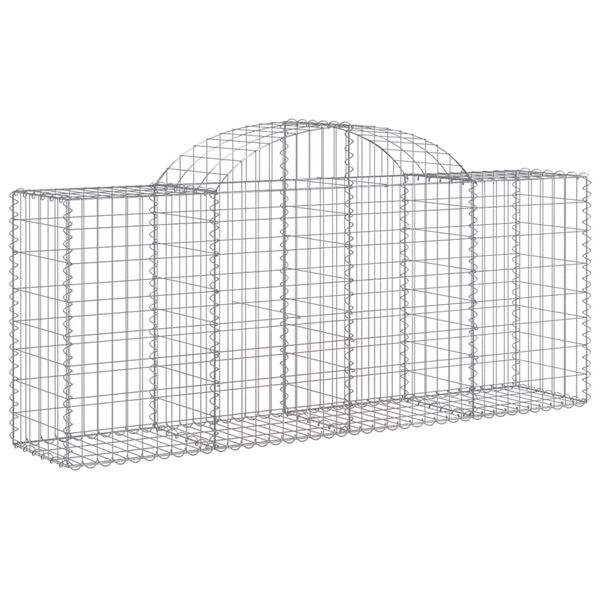 vidaXL Panier de gabions arqué 200x50x80/100 cm Fer galvanisé
