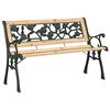vidaXL Banc de jardin avec coussin Marron 116 x 54 x 73 cm bois