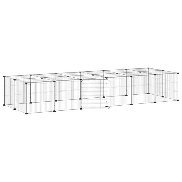 vidaXL Cage animaux de compagnie &agrave; 28 panneaux et porte Noir 35x35 cm