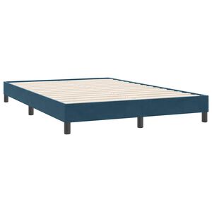 vidaXL Cadre de lit sans matelas bleu fonc&eacute; 140x220 cm velours