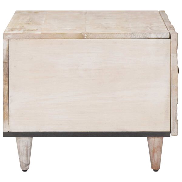 vidaXL Table basse Blanc 80 x 50 x 40 cm Bois de mangue massif