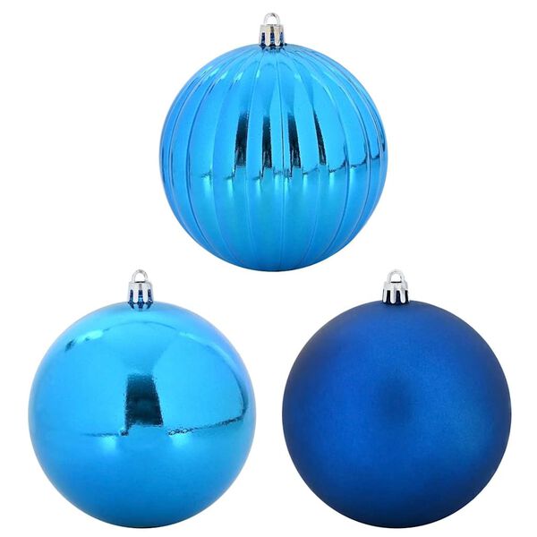vidaXL Ensemble de Boules de No&euml;l XL 15 pcs Bleu Plastique