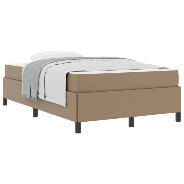 vidaXL Cadre de lit avec matelas Cappuccino 120 x 200 cm tissu