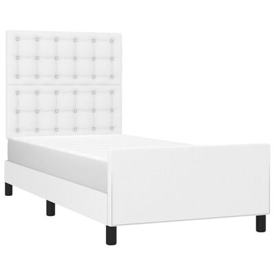 vidaXL Cadre de lit avec tête de lit Blanc 100x200 cm Similicuir