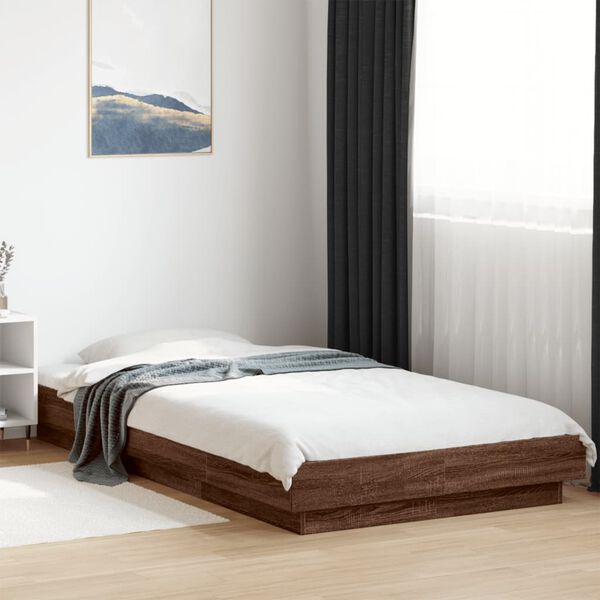 vidaXL Cadre de lit sans matelas ch&ecirc;ne marron 90x190 cm
