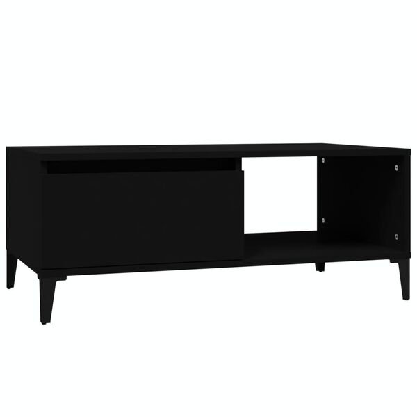 vidaXL Table basse Noir 90x50x36,5 cm Bois d'ing&eacute;nierie