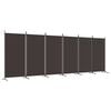 vidaXL Cloison de s&eacute;paration 6 panneaux Marron 520x180 cm Tissu