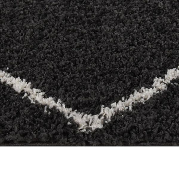 vidaXL Tapis shaggy &agrave; poils longs Cr&egrave;me et anthracite 80x150 cm