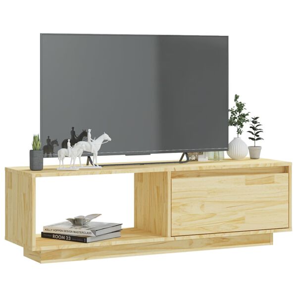 vidaXL Meuble TV 110x30x33,5 cm Bois de pin massif