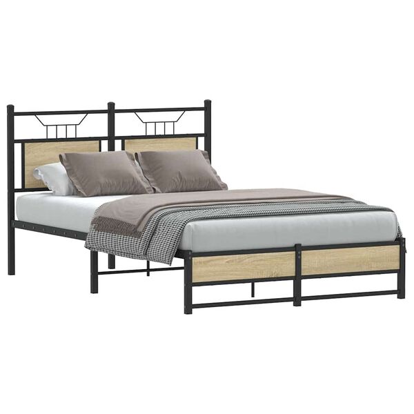 vidaXL Cadre de lit sans matelas ch&ecirc;ne sonoma 120x200 cm