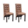 vidaXL Chaises &agrave; manger lot de 2 marron similicuir
