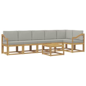 vidaXL Ensemble de canap&eacute;s d'ext&eacute;rieur 7 pc Blanc et gris clair