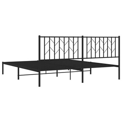 vidaXL Cadre de lit métal sans matelas avec tête de lit noir 183x213cm